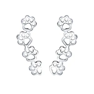 925 Sterling Silver Paw Print Earrings for Women Teen Girls Puppy Dog Cat Pet Paw Print Earrings Cute Dog Cat Pin Hypoallergenic Jewelry (Paw)