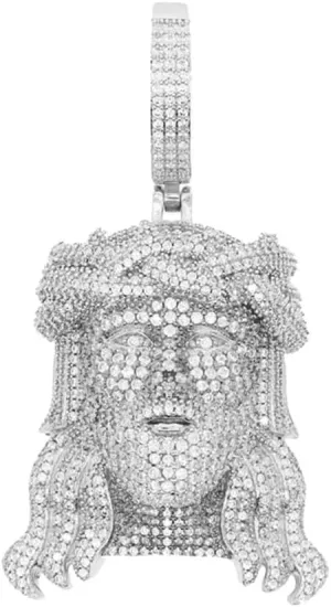 925 Sterling Silver Religious Jesus Head Pendant with Chain - Christian Jewelry Jesus Piece Chain Necklace for Women and Men
