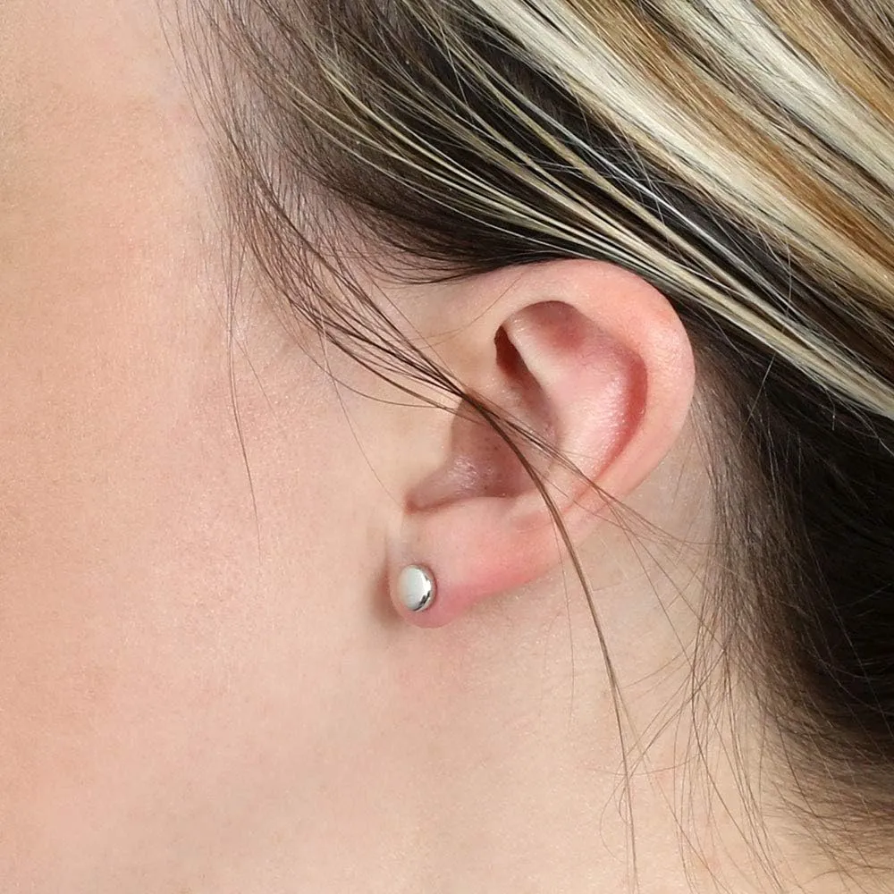 925 Sterling Silver Stud Earrings for Women, 4 Pairs 14K White Gold Plated Hypoallergenic Small Silver Stud Earrings Set for Women Men