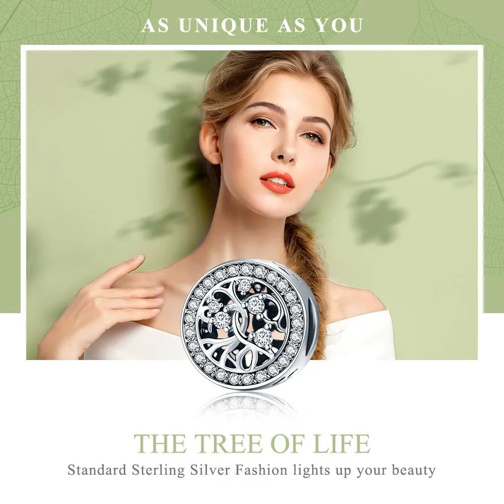925 Sterling Silver Tree Of Life Beaded Bracelet