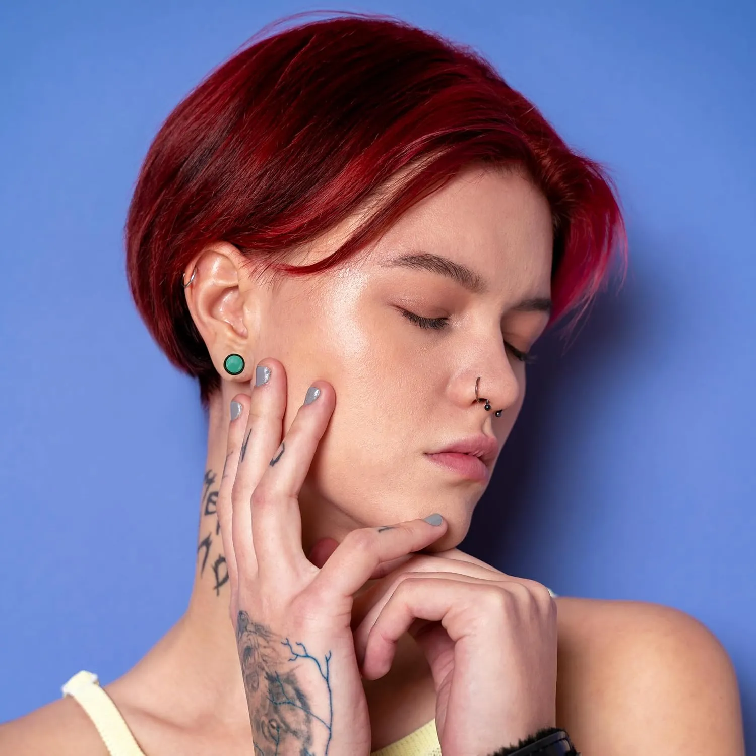 Acrylic, Silicone Ear Stretching Kit: Lightweight Tapers, Heart Tunnels & Plugs for Starter Expanders | Body Piercing Jewelry Earring Gauges Gauging Set for Men, Women (Size: 14G-0000G)