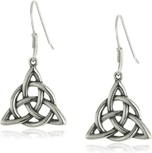 Adabele 1 Pair Authentic Sterling Silver Dangle Earrings Angel Wing Celtic Knot Vine Flower Design Hypoallergenic Nickel Free Tarnish Resistant Women Jewelry