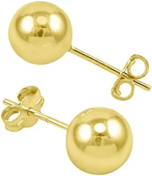 Adabele Authentic Solid Sterling Silver 3mm to 8mm Round Ball Stud Earrings Hypoallergenic Nickel Free Cute Dot Ear Studs Womem Fine Jewelry