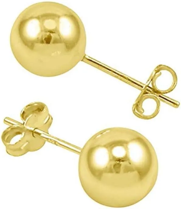 Adabele Authentic Solid Sterling Silver 3mm to 8mm Round Ball Stud Earrings Hypoallergenic Nickel Free Cute Dot Ear Studs Womem Fine Jewelry