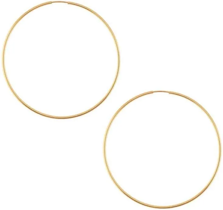 Adabele Authentic Sterling Silver Endless Round Ring Hoop Earrings 10mm Tiny to 60mm Large Thin Hypoallergenic Nickel Free Women Jewelry