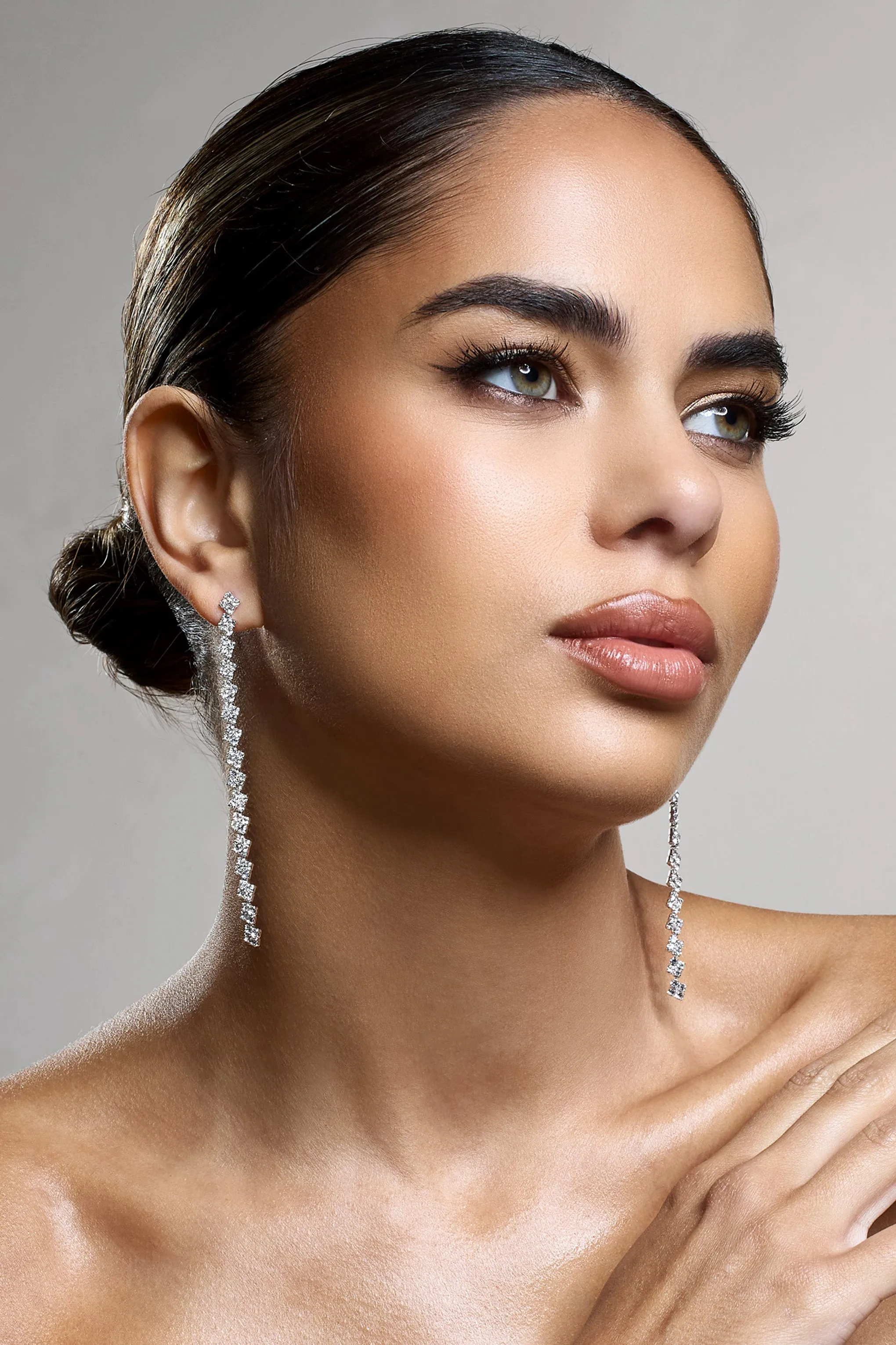 Admire | Silver Diamante Dangle Earrings