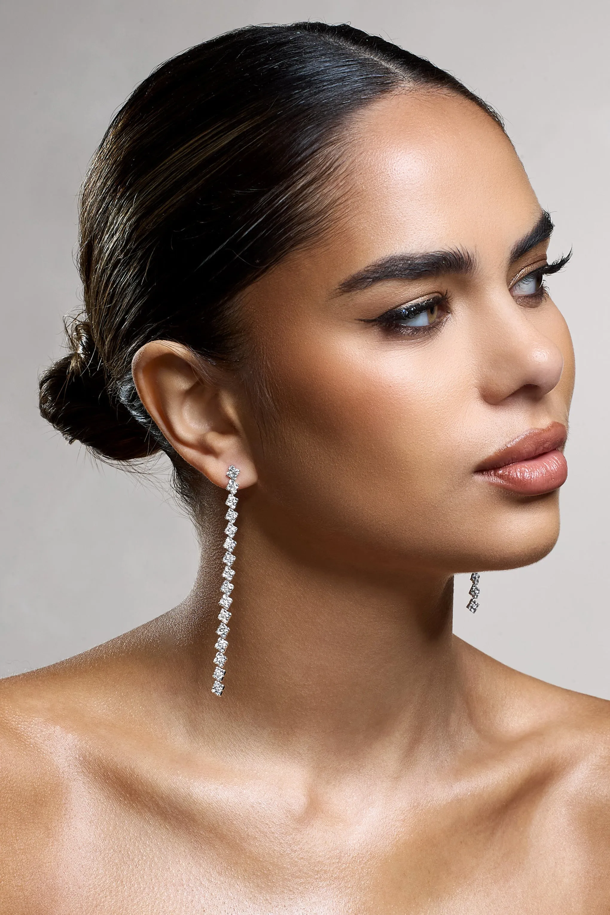 Admire | Silver Diamante Dangle Earrings