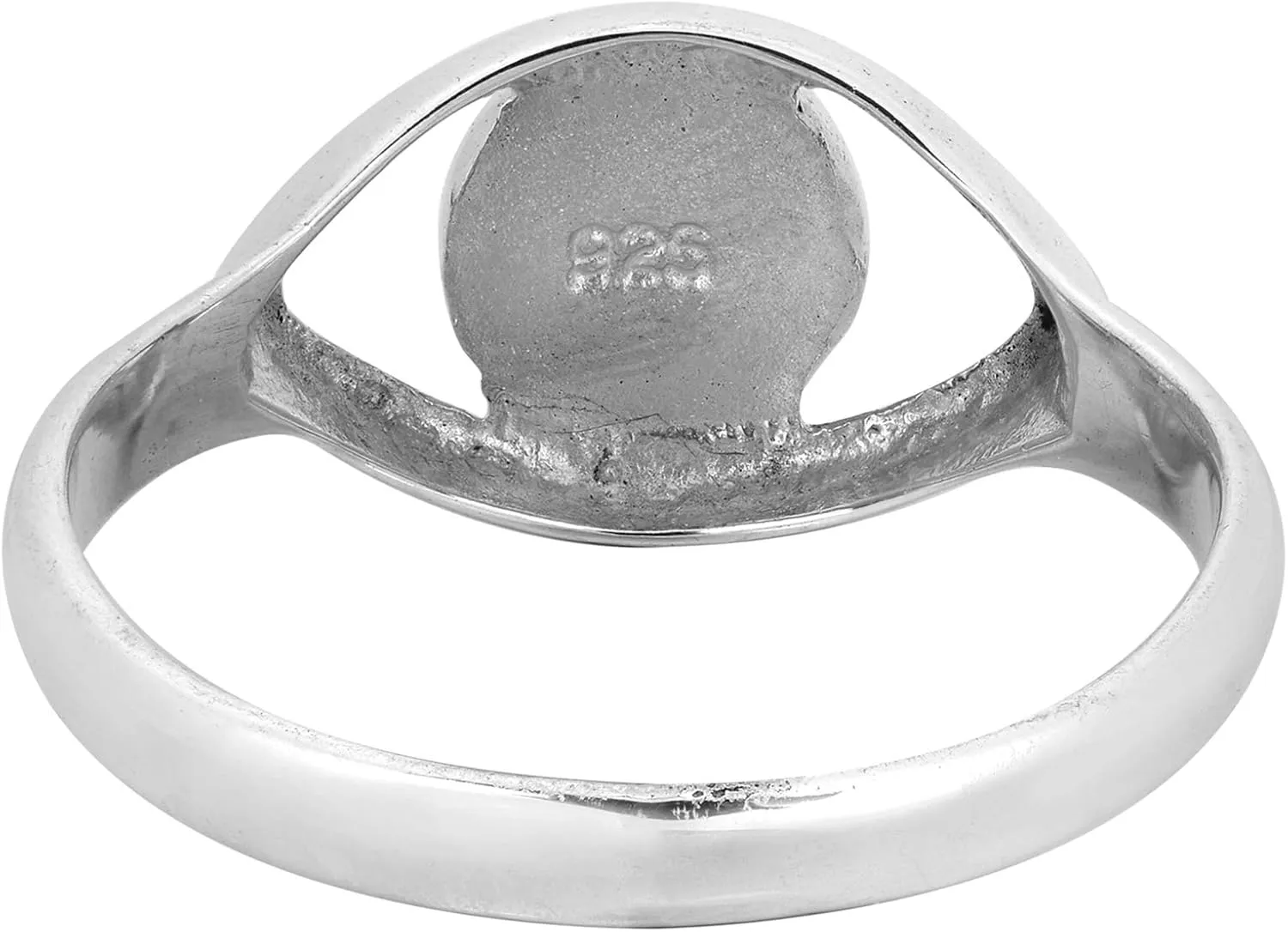 AeraVida Mystical Evil Eye w/Pink Mother of Pearl Inlay .925 Sterling Silver Ring