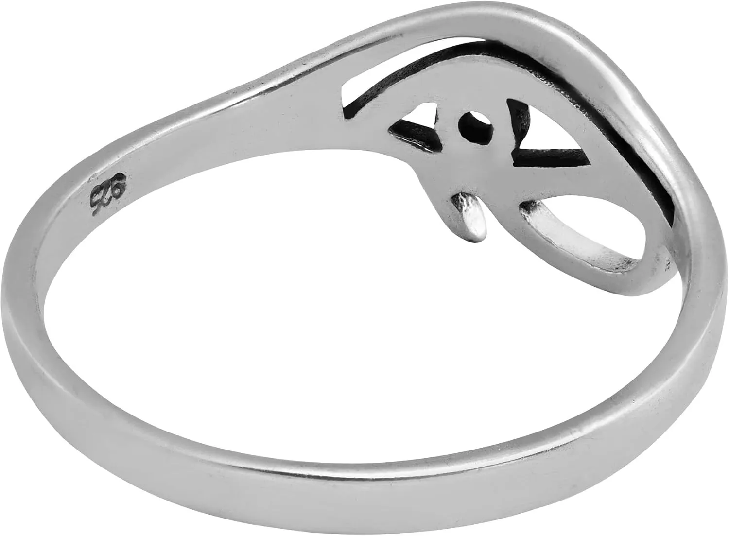 AeraVida Mystical Eye of Ra Protective Symbol .925 Sterling Silver Band Ring