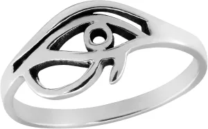 AeraVida Mystical Eye of Ra Protective Symbol .925 Sterling Silver Band Ring