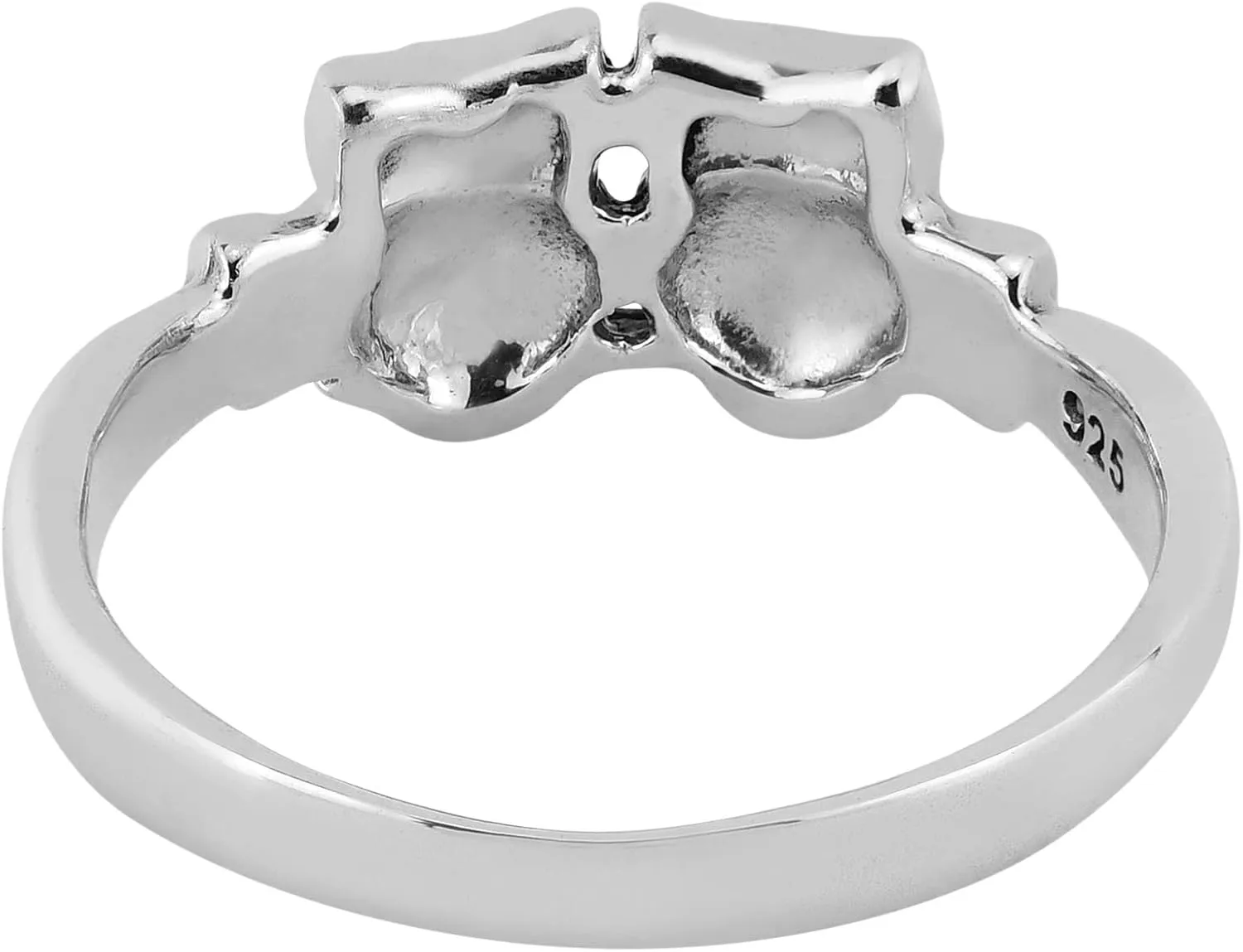 AeraVida Protective Owl Couple in Love .925 Sterling Silver Band Ring