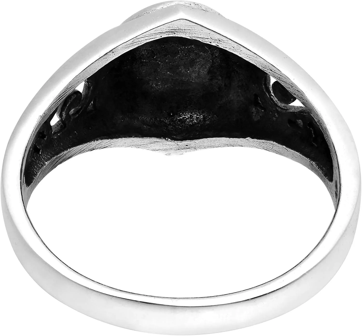 AeraVida Spiritual Om or Aum Symbol with Filigree Accents .925 Sterling Silver Ring | Aum Symbol Ring | Ohm Jewelry | Sterling Silver Unisex Rings | Spiritual Gifts | Comfort Fit USA Sizes 7-10