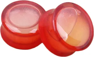 Aienid Screw Gauges 2G Red Ear Gauges Unique Luminous Tunnel Plug Large