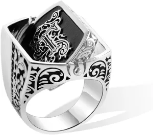 AILIN Personalized Reversible Initial Rings For Men Sterling Silver 925/Brass Anxiety Men's Rings Custom 2 Letters Monogram Pinky Rings For Him Dad Birthday Gifts For Grandpa Husband