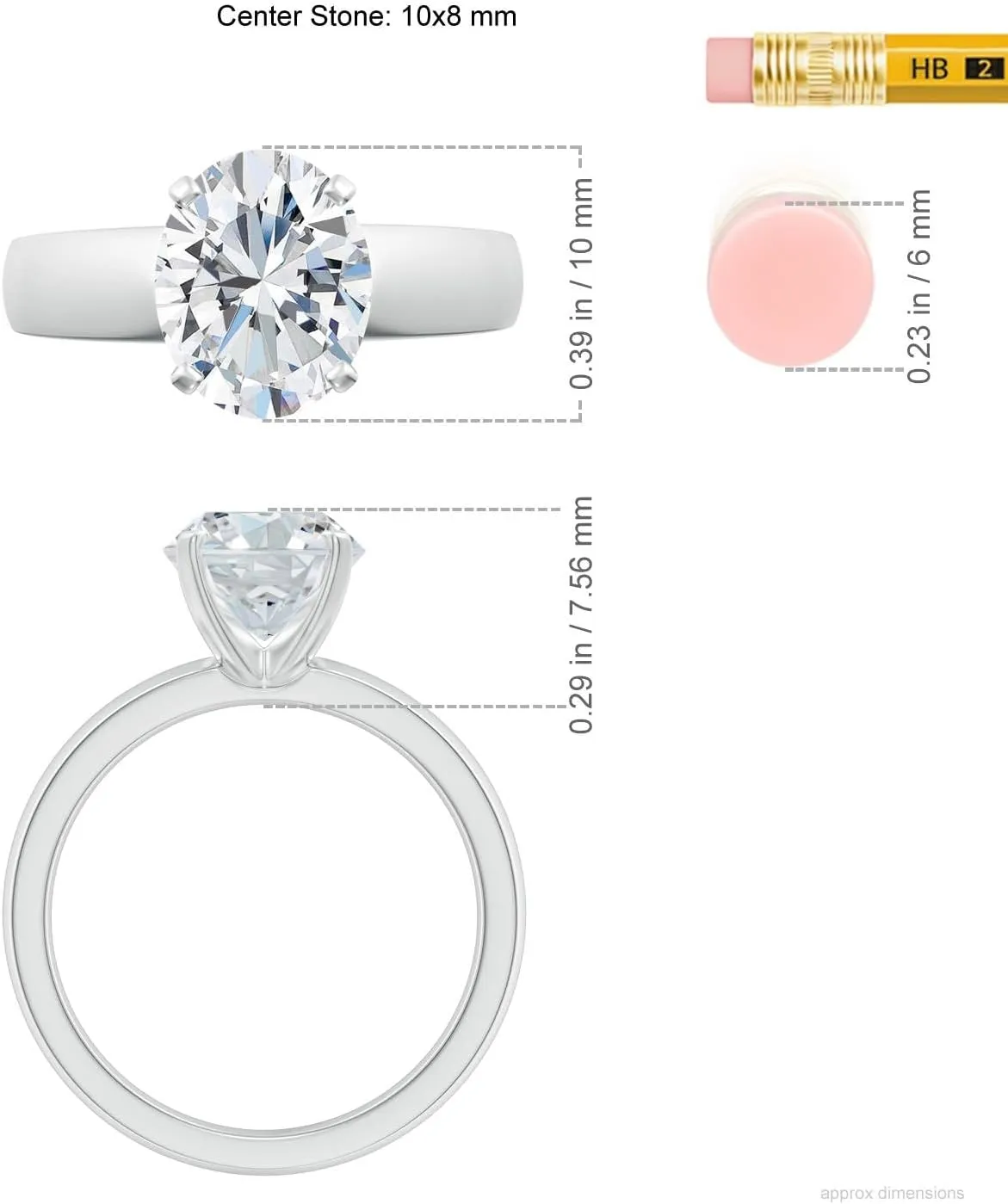 Angara IGI Certified 1-5 ct Lab Grown Prong-Set Oval Diamond Solitaire Engagement Ring in 14K Solid Gold/Platinum | April Birthstone, Birthday, Anniversary, Wedding Jewelry Gift for Women