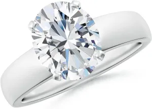 Angara IGI Certified 1-5 ct Lab Grown Prong-Set Oval Diamond Solitaire Engagement Ring in 14K Solid Gold/Platinum | April Birthstone, Birthday, Anniversary, Wedding Jewelry Gift for Women
