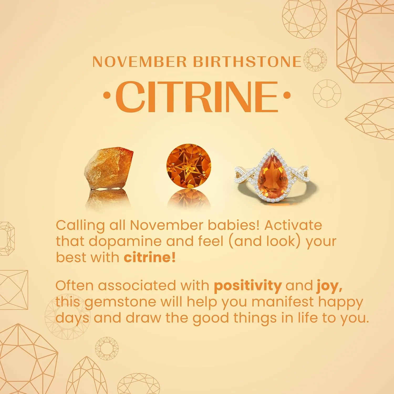 Angara Natural GIA Certified Kite-Shaped Step-Cut 8.78 ct Citrine Halo Split Shank Ring in 14K Solid Gold/Platinum for Women | November Birthstone Jewelry for Women