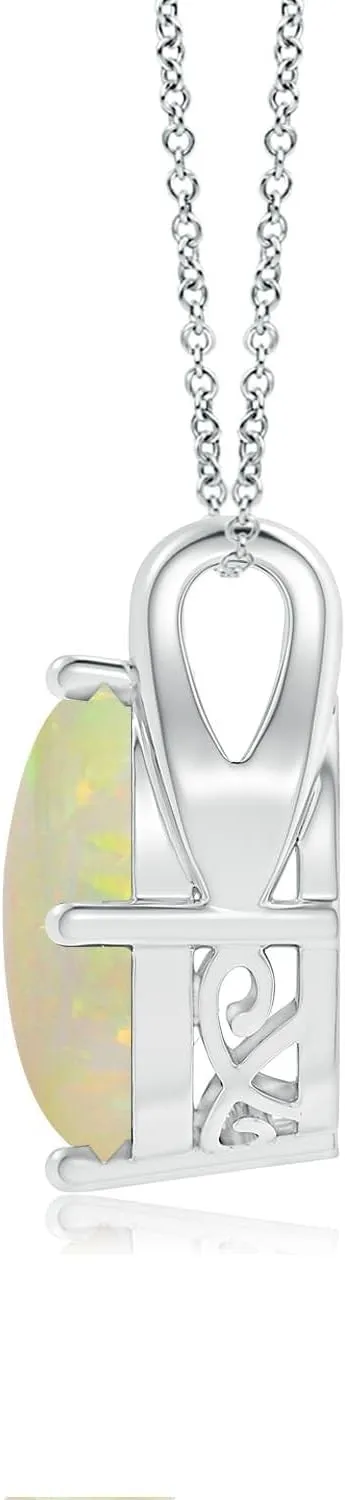 Angara Natural GIA Certified Oval 3.87 ctober Birthstone Jewelry Gift for Women