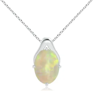 Angara Natural GIA Certified Oval 3.87 ctober Birthstone Jewelry Gift for Women