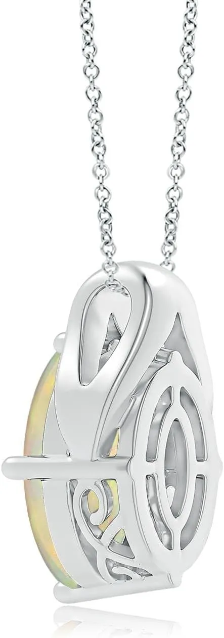Angara Natural GIA Certified Oval 3.87 ctober Birthstone Jewelry Gift for Women
