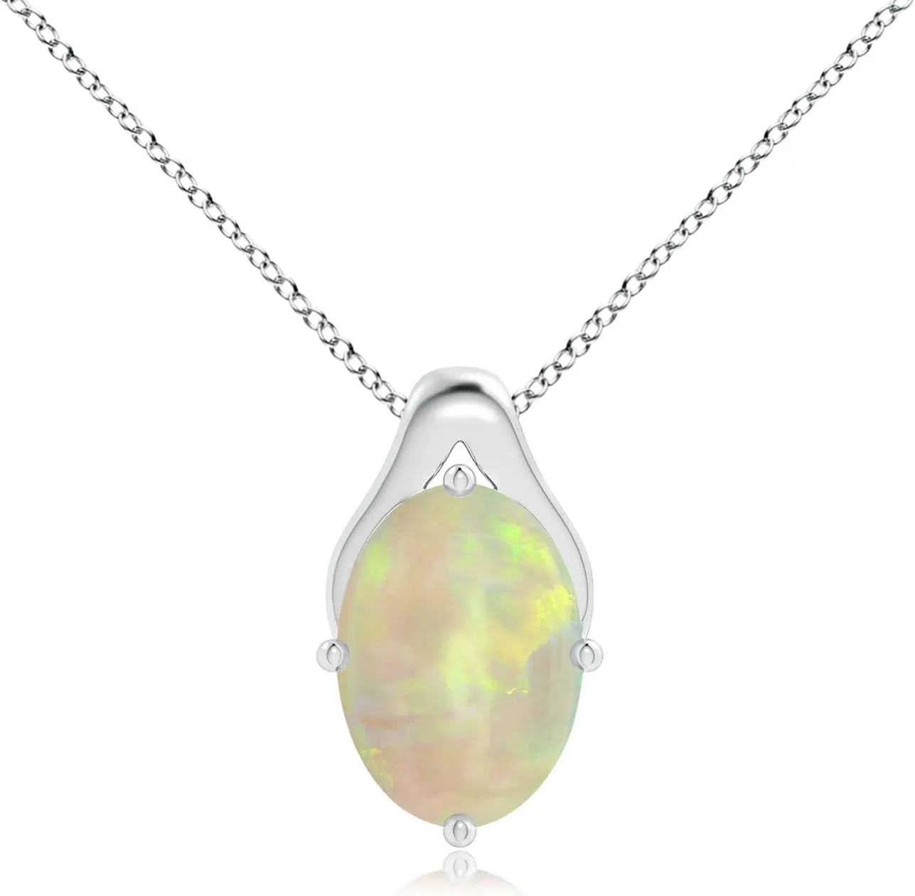 Angara Natural GIA Certified Oval 3.87 ctober Birthstone Jewelry Gift for Women