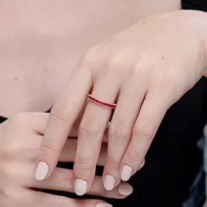 Angara Natural Shared Prong Set Square Ruby Eternity Ring in 14K Solid Gold/Platinum | July Birthstone, Engagement, Anniversary, Wedding Jewelry Gift for Women