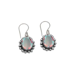 Angel Aura Quartz Cute Earring Multicolor Gemstone Oval Shape Earring 925 Sterling Silver Handmade Designer Earring For Women & Girls Promise, Valentine, Bridal Gift For Her Angel Aura Jewelry By NKG