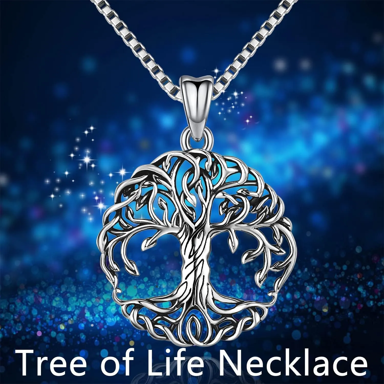 Aniu Tree of Life Necklace for Women S925 Sterling Silver Abalone Shell/Opal/Malachite/Crystal/Moonstone Celtic Family Tree Pendant Anniversary Birthday Gift for Mom Grandma Tree Jewelry Gifts for Her