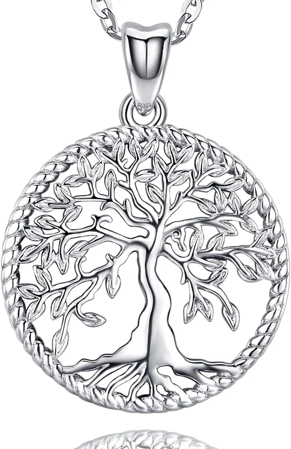 Aniu Tree of Life Necklace for Women S925 Sterling Silver Abalone Shell/Opal/Malachite/Crystal/Moonstone Celtic Family Tree Pendant Anniversary Birthday Gift for Mom Grandma Tree Jewelry Gifts for Her