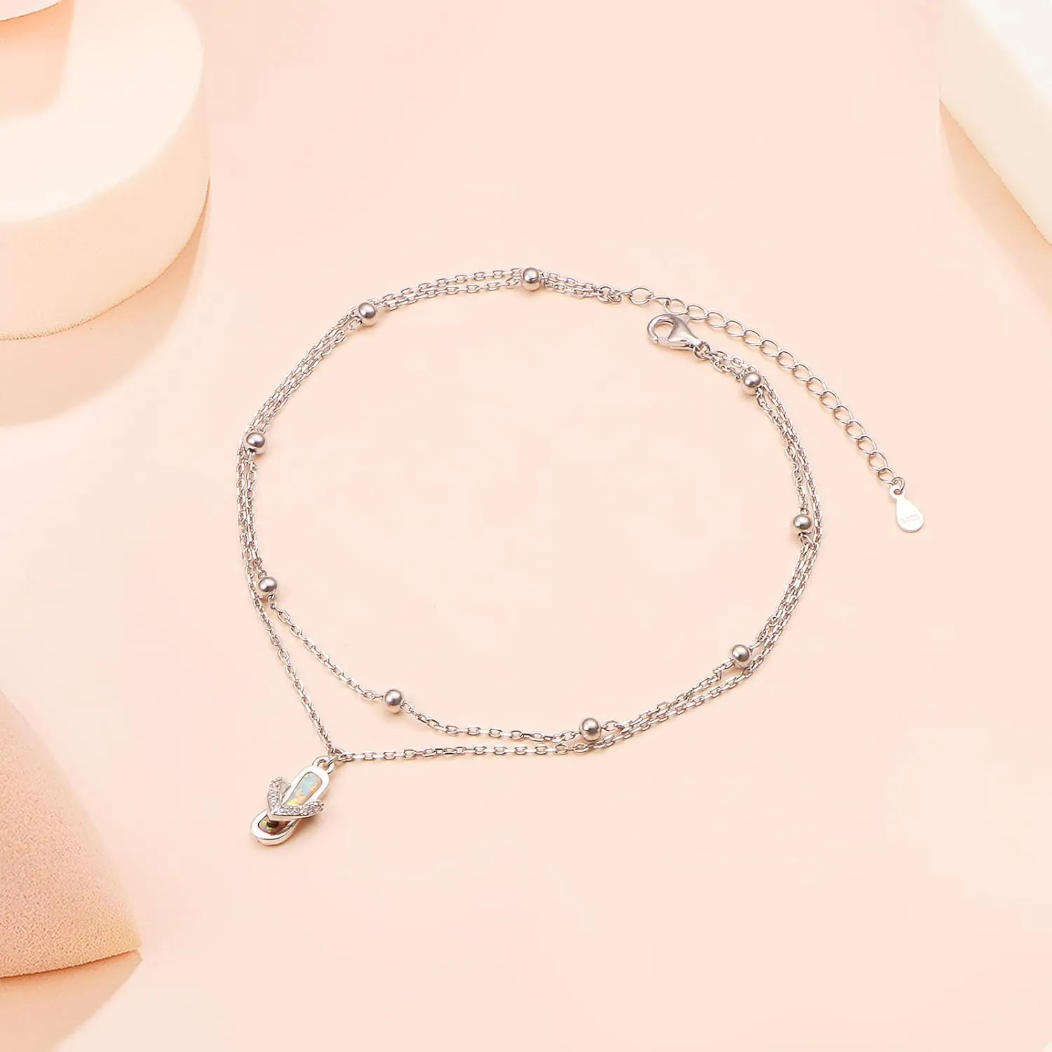 Anklet for Women S925 Sterling Silver Adjustable Foot Ankle Bracelet