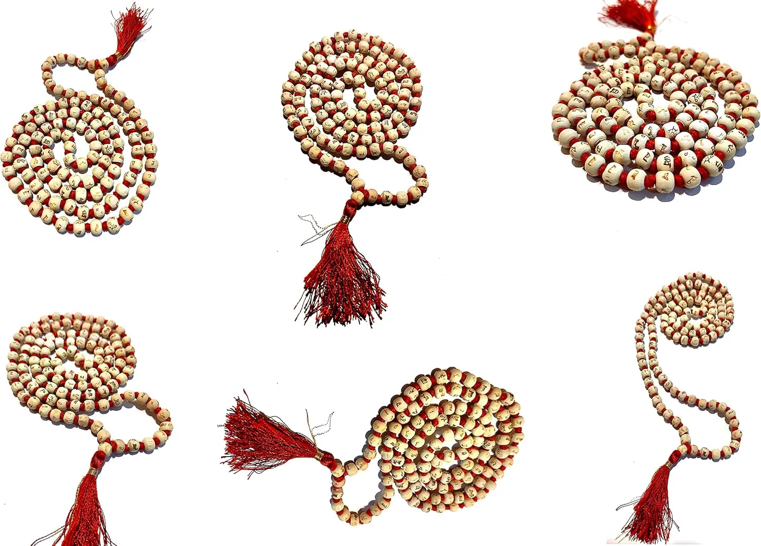 Authentic Hare Rama Hare Krishna Tulsi Mala 108 Beads - Genuine Tulsi (Basil) Seeds Religious Ornament Rosary Japa Mala Necklace - Imported from India