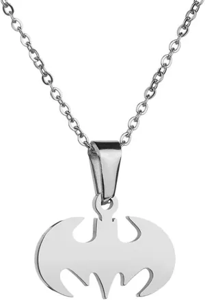 Bat Necklace for Men Women Stainless Steel Gold Silver Lightweight Fashion Goth Cool Hippie Bat Pendant Necklace Jewelry Gift