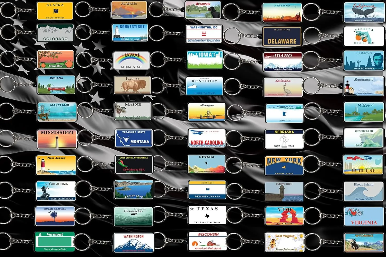 Beautiful & Unique Keychains - USA Souvenir, Collectible Design,Flexible Silicone, Keyring Lanyard Accessory