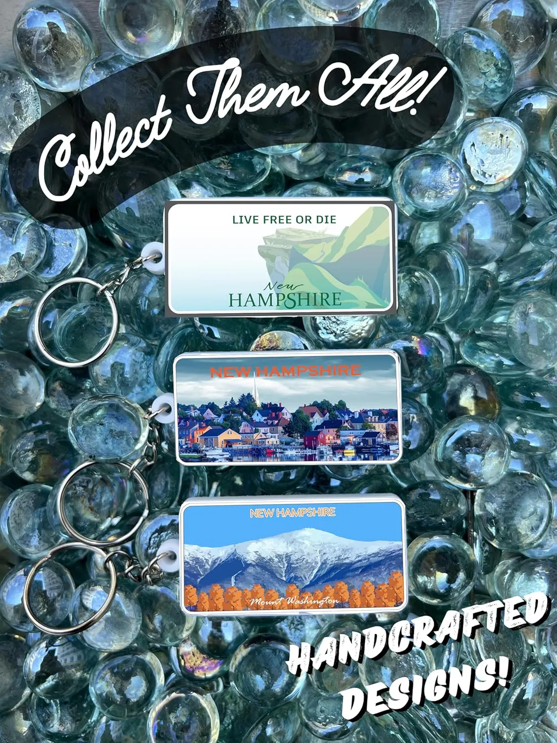 Beautiful & Unique Keychains - USA Souvenir, Collectible Design,Flexible Silicone, Keyring Lanyard Accessory