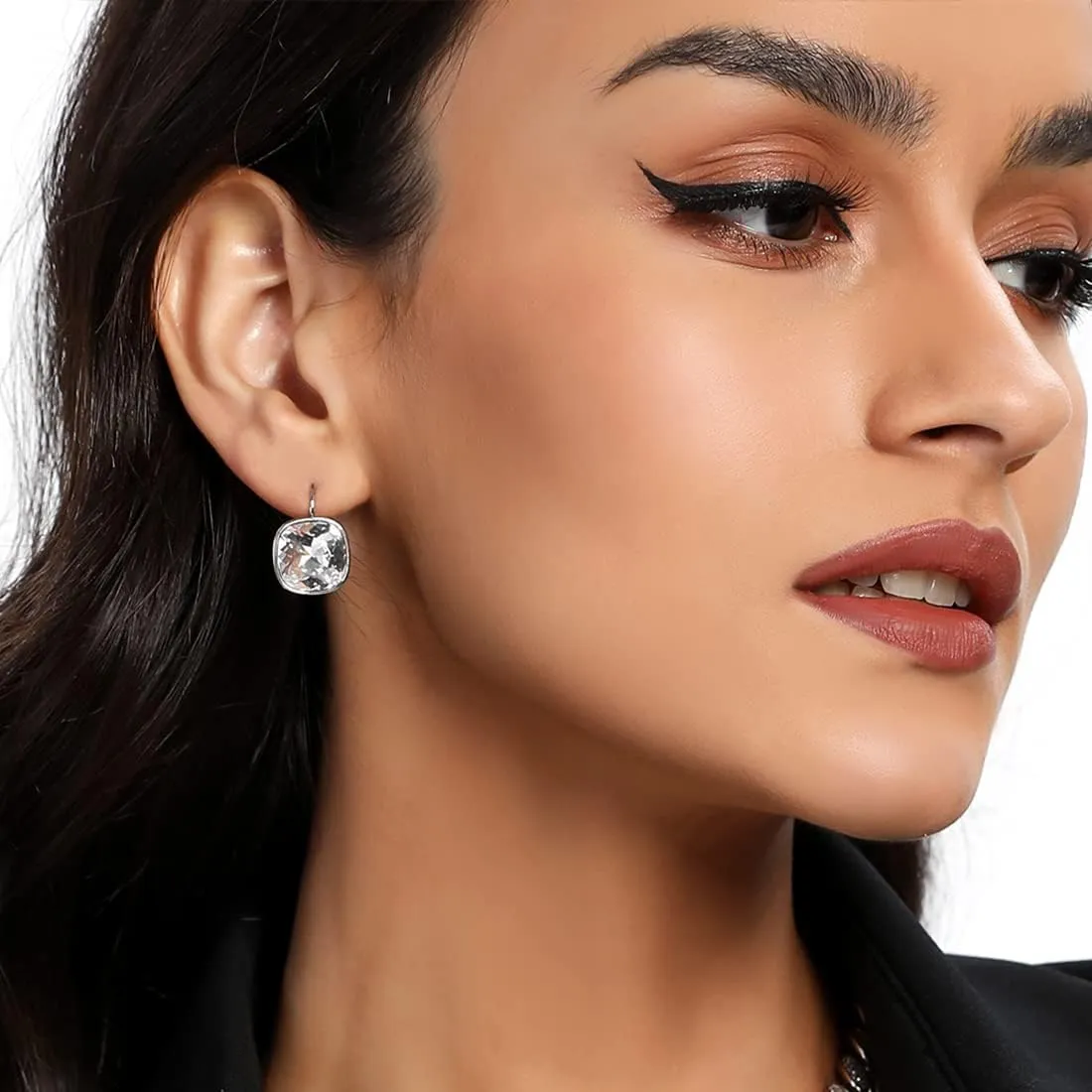 Bella Drop Earrings Crystals 18K White Gold Plated Hypoallergenic Dangle Earrings Jewelry for Women