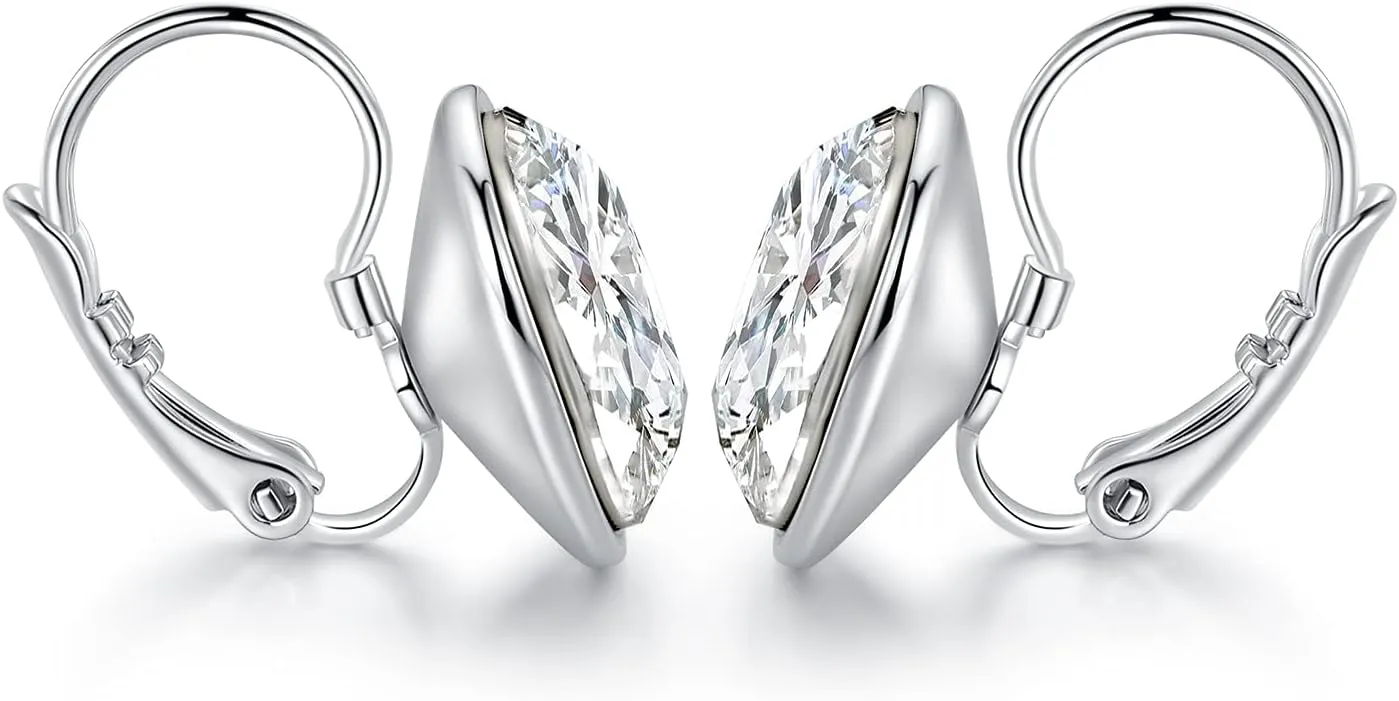Bella Drop Earrings Crystals 18K White Gold Plated Hypoallergenic Dangle Earrings Jewelry for Women