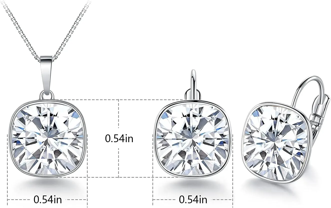 Bella Drop Earrings Crystals 18K White Gold Plated Hypoallergenic Dangle Earrings Jewelry for Women