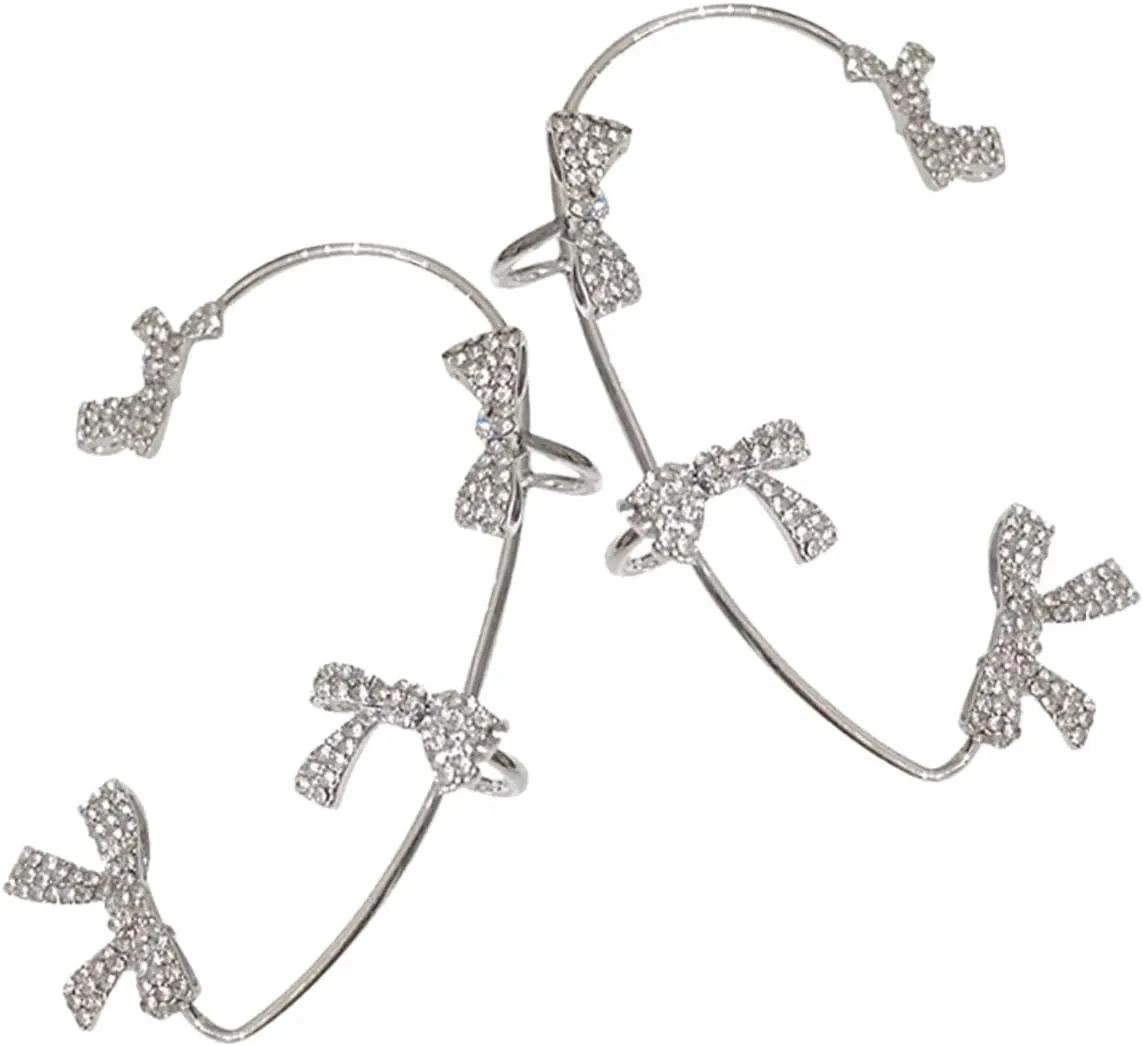 BESPORTBLE Elegant Women's Ear Cuffs Girls Creative Ear Bone Clip Fashion Accessory Rhinestone Design