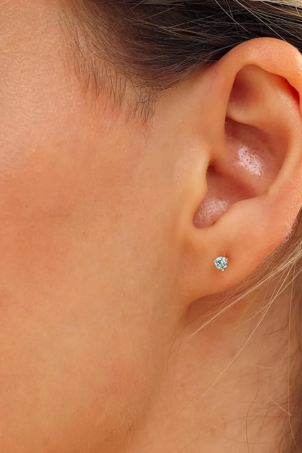 Birthstone Stud Earrings | 18K Gold Sterling Silver | Mini Crystal Stud Earrings | Gemstone Stud Earrings Minimalist Jewelry | Birthday Gift