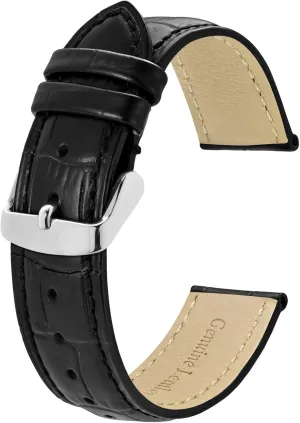 BISONSTRAP Watch Bands, Alligator Embossed Leather Watch Straps, Band Width- 18mm 19mm 20mm 22mm 24mm 26mm