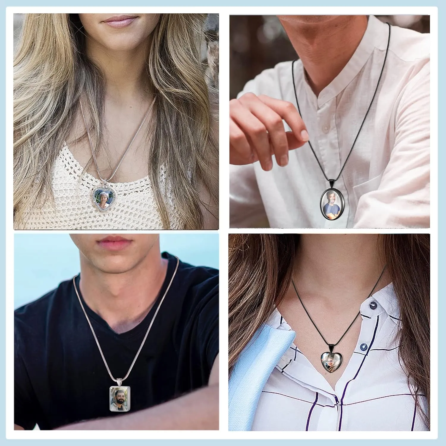 Bivei Urn Necklace for Ashes, Personalized Photo Keepsake Necklaces Cremation Jewelry for Ashes for Women & Men