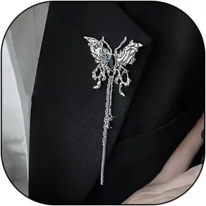 Black Crystal Butterfly Brooch for Women Teen Girls,Vintage Silver Tassel Pendant Brooch, Dainty Insect Pins Clothing Accessories Jewelry Gifts