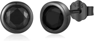 Black Stud Earrings 925 Sterling Silver Black Onyx/Cubic Zirconia Stud Earrings Jewelry Gifts for Women Men