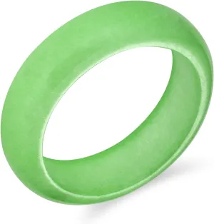 Bling Jewelry Simple Stackable Eternity Band Ring for Women and Teens with Dyed Colors: Blue Pink Golden Green Jade Gemstone August Birthstone