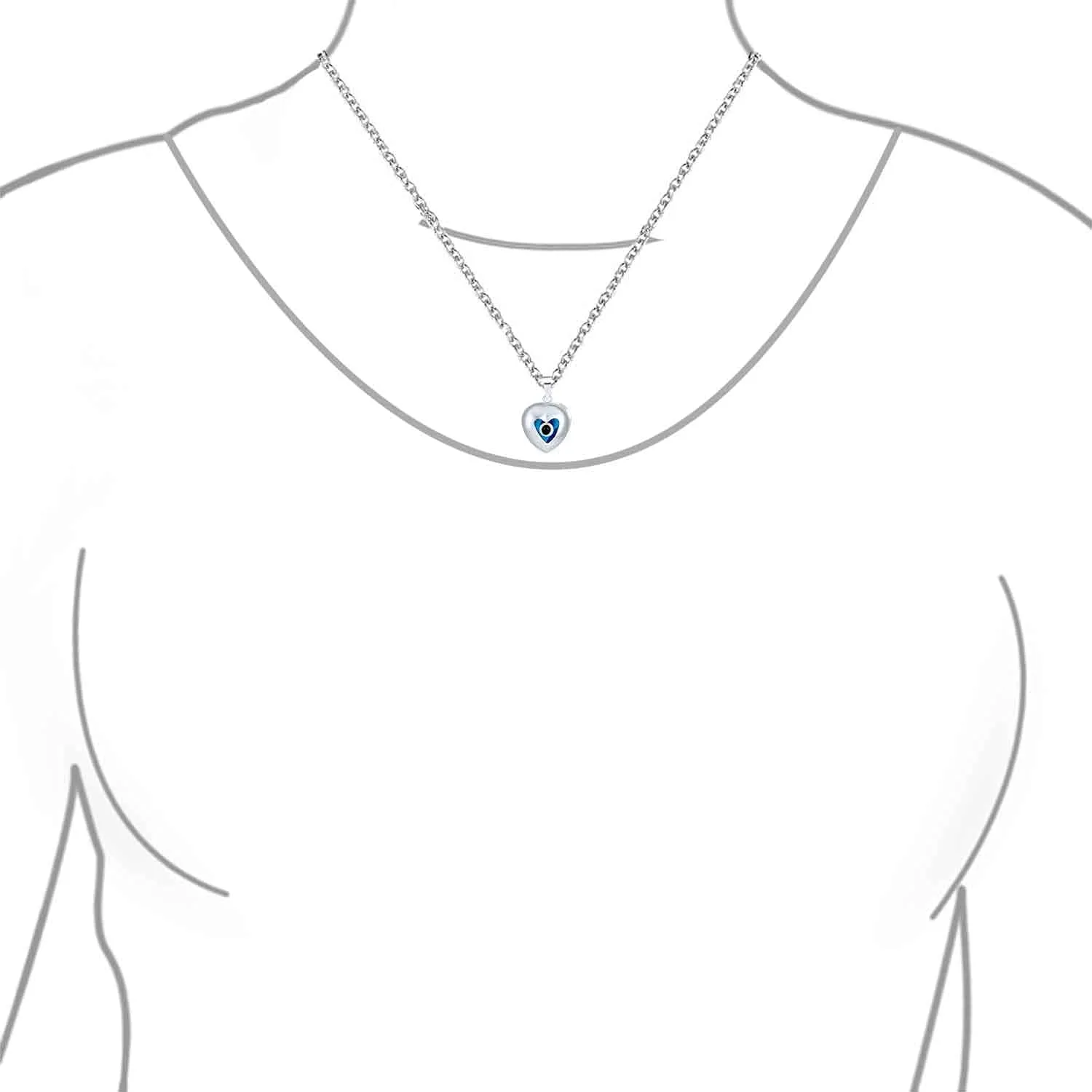 Bling Jewelry Turkish Spiritual Protection Amulet Moving Floating Aqua Nazar Blue Evil Eye Filigree Charm Pendant Necklace For Women For Teen .925 Sterling Silver