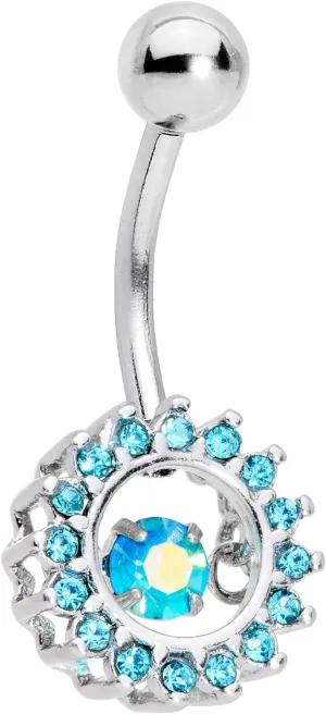 Body Candy 14G Plated Stainless Steel Navel Ring Piercing Elegant Crown Belly Button Ring