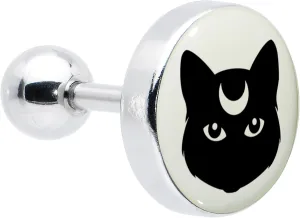 Body Candy 16G Womens 6mm 316L Stainless Steel Glow in the Dark Mystic Kitty Cat Mens Cartilage Earring Helix Tragus Jewelry 1/4"