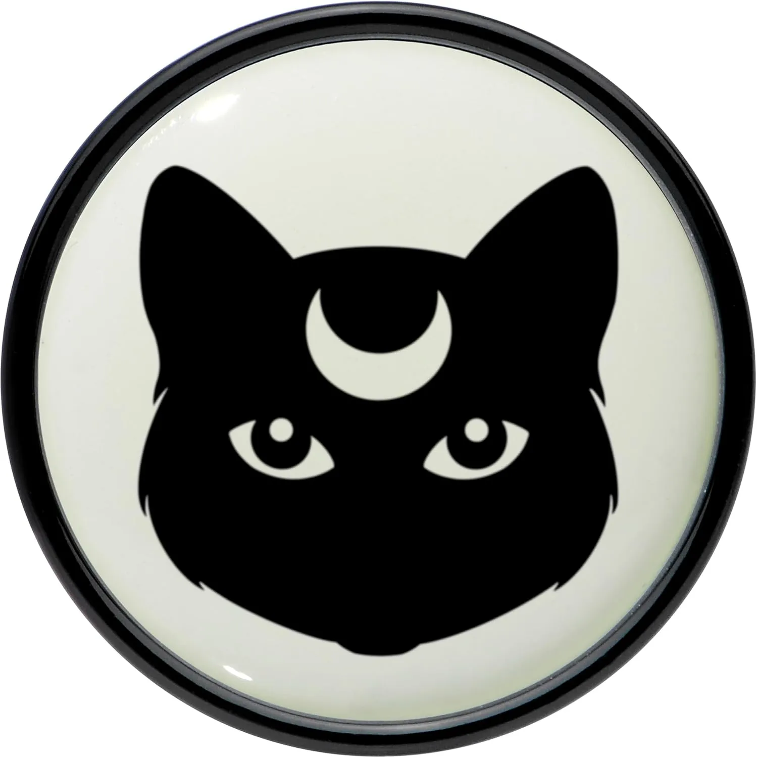 Body Candy 2PC Black Acrylic Glow in the Dark Mystic Kitty Cat Saddle Plugs Double Flare Plug Ear Plug Gauges