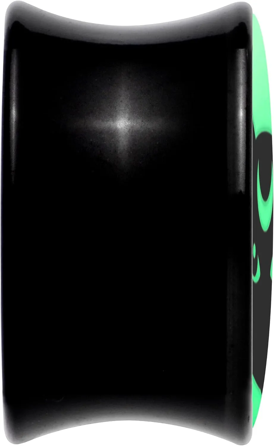 Body Candy 2PC Black Acrylic Glow in the Dark Mystic Kitty Cat Saddle Plugs Double Flare Plug Ear Plug Gauges