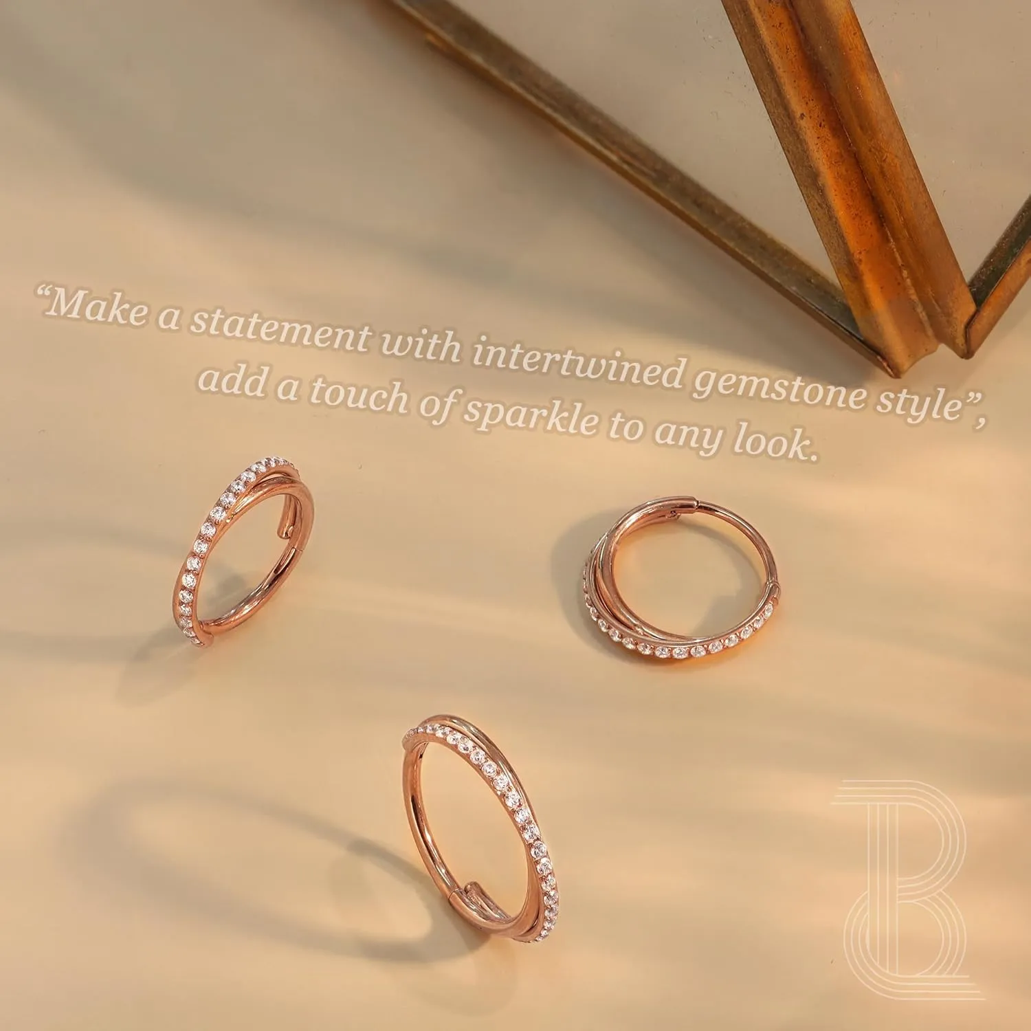BodyBonita Clear CZ Nose Rings Hoop - 316L Surgical Steel Body Piercing Hoop Clicker 20G/18G/16G Earrings Jewelry Cartilage Helix Rook Tragus Conch Daith Ring 6/7/8/9/10/11/12mm - Gold/Silver/Black